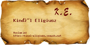 Kinál Eligiusz névjegykártya